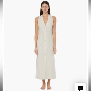 NWT Onia Air Linen Button Down Maxi Dress Sleeveless